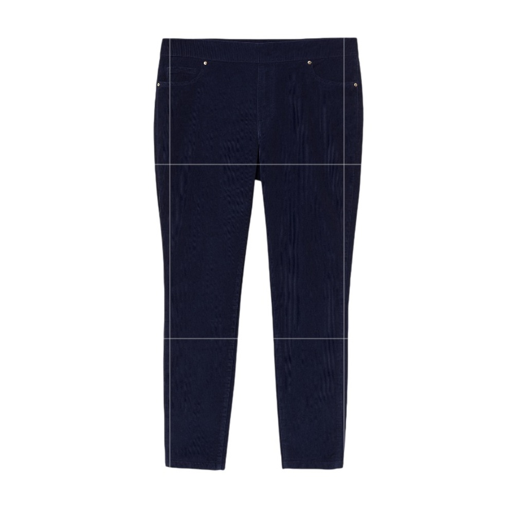 DG2 DIANE GILMAN Jeans Velvet Stretch Navy Blue Denim Ultra Skinny 1X LIKE NEW - Picture 3 of 13